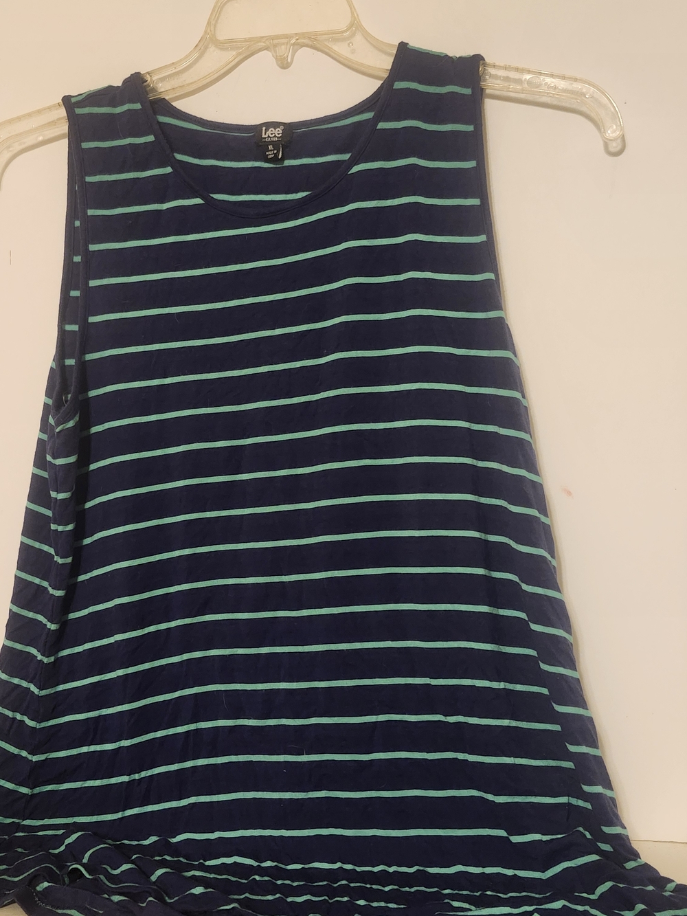 Lee Women's Navy Stripe Sleeveless Tank Top